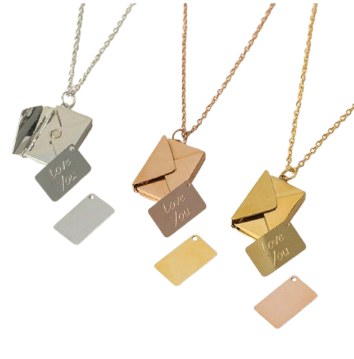 💌 Collier Enveloppe d’Amour – Le message du cœur
