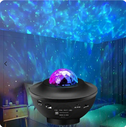Transformez votre salon en ciel étoilé avec le Projecteur LED Galaxy – Bluetooth intégré pour une ambiance sonore parfaite.